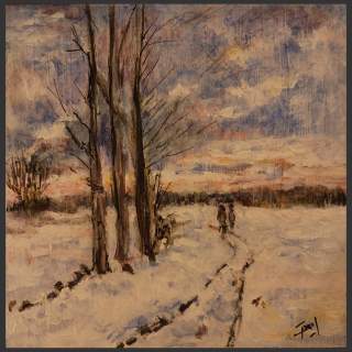 Winter landscape, Acrylic on MDF